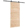 Puerta deslizante Marrón 90 x 208 cm Madera maciza de pino