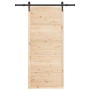 Puerta deslizante Marrón 80 x 208 cm Madera maciza de pino