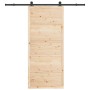 Puerta deslizante Marrón 80 x 208 cm Madera maciza de pino