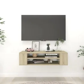 Mueble de TV colgante contrachapada roble Sonoma 100x30x26,5 cm de vidaXL, Muebles TV - Ref: Foro24-806232, Precio: 44,93 €, ...