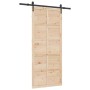 Puerta deslizante Marrón 80 x 208 cm Madera maciza de pino