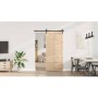 Puerta deslizante Marrón 80 x 208 cm Madera maciza de pino