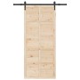 Puerta deslizante Marrón 80 x 208 cm Madera maciza de pino