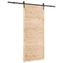 Puerta deslizante Marrón 100 x 208 cm Madera maciza de pino