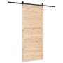 Puerta deslizante Marrón 100 x 208 cm Madera maciza de pino
