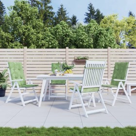 Cojines de silla de respaldo alto 4 uds tela estampado de hojas Cojines de silla de respaldo alto 4 uds tela estampado de hojas