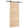 Puerta deslizante Marrón 80 x 208 cm Madera maciza de pino
