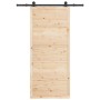 Puerta deslizante Marrón 80 x 208 cm Madera maciza de pino