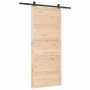 Puerta deslizante Marrón 80 x 208 cm Madera maciza de pino