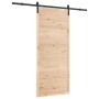 Puerta deslizante Marrón 100 x 208 cm Madera maciza de pino