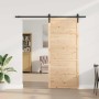 Puerta deslizante Marrón 100 x 208 cm Madera maciza de pino