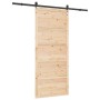 Puerta deslizante Marrón 80 x 208 cm Madera maciza de pino