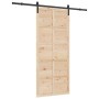 Puerta deslizante Marrón 100 x 208 cm Madera maciza de pino