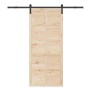 Puerta deslizante Marrón 100 x 208 cm Madera maciza de pino