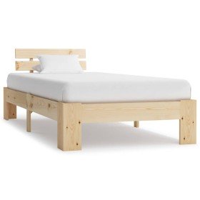 Estructura de cama sin colchón madera maciza de pino 90x200 cm Estructura de cama sin colchón madera maciza de pino 90x200 cm
