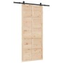 Puerta deslizante Marrón 80 x 208 cm Madera maciza de pino