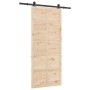 Puerta deslizante Marrón 80 x 208 cm Madera maciza de pino