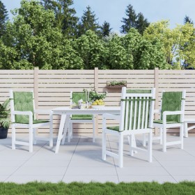 Cojines de silla de respaldo bajo 4 uds tela estampado de hojas Cojines de silla de respaldo bajo 4 uds tela estampado de hojas