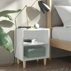 Nachttisch mit Massivholzbeinen weiß 40x30x50 cm von vidaXL, Nachttische - Ref: Foro24-805779, Preis: 37,55 €, Rabatt: %