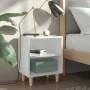Bedside table with solid wood legs white 40x30x50 cm by vidaXL, Nightstands - Ref: Foro24-805779, Price: 37,55 €, Discount: %
