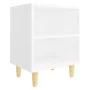 Bedside table with solid wood legs white 40x30x50 cm by vidaXL, Nightstands - Ref: Foro24-805779, Price: 37,55 €, Discount: %