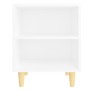 Mesita de noche con patas de madera maciza blanco 40x30x50 cm de vidaXL, Mesitas de noche - Ref: Foro24-805779, Precio: 39,35...