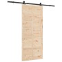Puerta deslizante Marrón 80 x 208 cm Madera maciza de pino