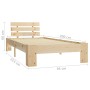 Estructura de cama sin colchón madera maciza de pino 90x200 cm