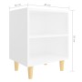 Nachttisch mit Massivholzbeinen weiß 40x30x50 cm von vidaXL, Nachttische - Ref: Foro24-805779, Preis: 38,03 €, Rabatt: %