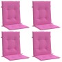 Cojines para silla con respaldo bajo 4 uds tela rosa
