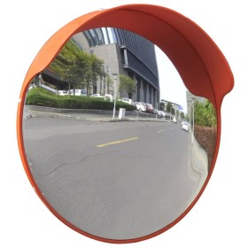 Espejo de tráfico convexo plástico naranja 45 cm