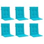 Cojines para silla con respaldo bajo 6 uds tela turquesa