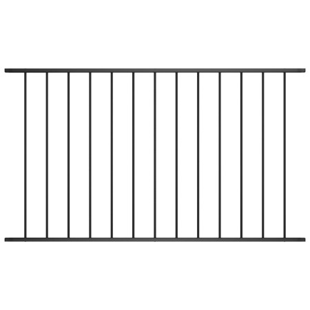 Panel de valla de acero con recubrimiento polvo negro 1,7x1 m de vidaXL, Paneles de vallas - Ref: Foro24-145219, Precio: 43,0...