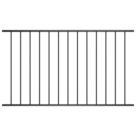 Schwarz pulverbeschichtetes Stahlzaunelement 1,7 x 1 m von vidaXL, Zaunpaneele - Ref: Foro24-145219, Preis: 50,61 €, Rabatt: %