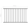 Schwarz pulverbeschichtetes Stahlzaunelement 1,7 x 1 m von vidaXL, Zaunpaneele - Ref: Foro24-145219, Preis: 50,61 €, Rabatt: %
