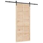 Puerta deslizante Marrón 90 x 208 cm Madera maciza de pino