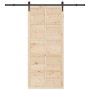 Puerta deslizante Marrón 90 x 208 cm Madera maciza de pino