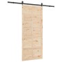 Puerta deslizante Marrón 90 x 208 cm Madera maciza de pino