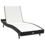 Tumbonas 3 pcs Negro y Blanco 40 x 40 x 40.5 cm ratán sintético