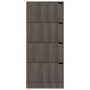 Zapatero 4 puertas madera ingeniería gris Sonoma 59x24x136 cm