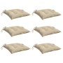 Cojines de silla de jardín 6 uds tela Oxford beige 40x40x7 cm