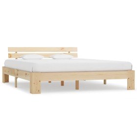Estructura de cama sin colchón madera maciza de pino 180x200 cm Estructura de cama sin colchón madera maciza de pino 180x200 cm