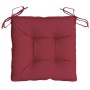 Cojines silla de jardín 6 uds tela Oxford rojo tinto 40x40x7 cm