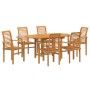 Conjunto de Comedor de Jardín 7 pcs Marrón