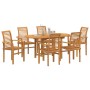 Conjunto de Comedor de Jardín 7 pcs Marrón