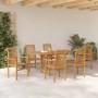 Conjunto de Comedor de Jardín 7 pcs Marrón