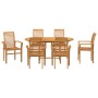 Conjunto de Comedor de Jardín 7 pcs Marrón