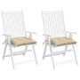 Cojines de palets de jardín 2 uds tela Oxford beige 50x50x7 cm