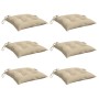 Cojines para palets 6 unidades tela Oxford beige 50x50x7 cm