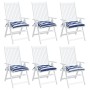 Cojines de silla 6 uds tela Oxford rayas azul blanco 50x50x7 cm